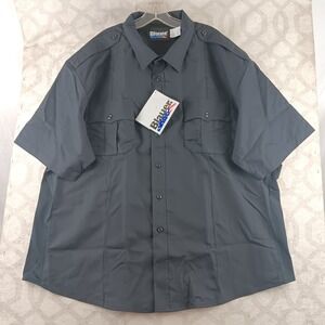 Blauer Men's Dark Navy Short Sleeve Rayon Blend Supershirt Shirt Zipper 3XL 8916